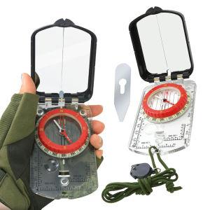 Portable Digital Compass Outdoor Camping Compass with LED Light Luminous Compass Fluorescent Ring Compass for Camping Hiking
