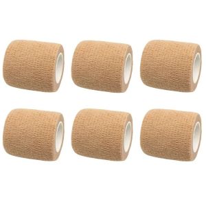 6 Rolls 5cm*4.5m Disposable Self-Adhesive Elastic Bandage with Handle Tube Tattoo Accessories Gauze Tape for First Aid Tools