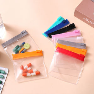 CHENJ 10 Pieces Reusable Zipper Bags Storage Bags Translucent Self-Sealing Travel Bags Dispensing Storage Bags