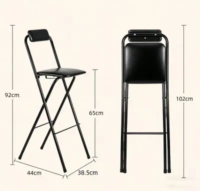 Portable Folding Bar Stool with Backrest