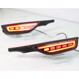 ROMADA | 2PCS Rear Fog Lamp Car LED Rear Bumper Light Brake Light Flowing Turn Signal Reflector For Honda Jazz Fit 2018 2019 2020