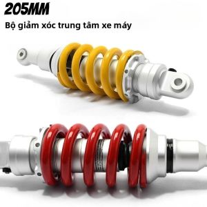 Giảm Xóc Thủy Lực Trung Tâm Xe Máy Phổ Thông 205mm Dành Cho Yamaha Kawasaki Honda Suzuki SPARK135 150cc - Đỏ/Vàng