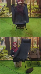 UtanKing™ Folding Moon Stool Camping Chair Hiking Fishing Beach Picnic Aluminium Kerusi Lipat Bangku