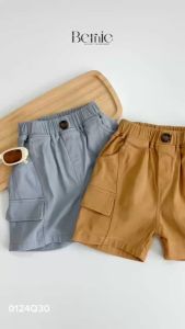 Quần short quần kaki túi hộp đính cúc cho bé trai đi chơi đi học size 9 tới 25kg BERNIE 0124Q30