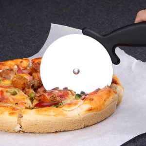 Pizza Slicer Stainless Steel Round Pizza Wheel Pastry Slicer Roller Dough Divider Cake Pizza Peel Bakeware Kitchen Accessories Round Pizza Cutter Pizza Wheels with Non Slip Handle for Pizza Pies Waffles Dough and Cookies