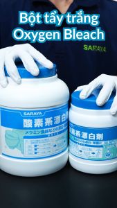 Bột tẩy trắng khử mùi đa năng SARAYA OXYGEN BLEACH dùng cho bát đĩa ly cốc quần áo lồng máy giặt - Hộp 1kg và 3kg