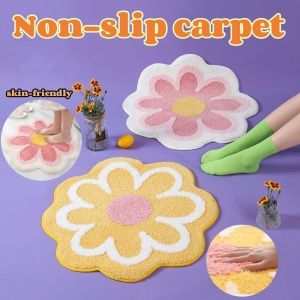 Flower Shape Mat Non-slip Thickened Doormat Bedroom Living Room Floor Mat Carpet Home Decoration
