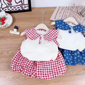 Bộ Sát Nách Bé Gái Tai Thỏ Xinh Xắn Bộ Ba Lỗ Bé Gái Quần Phồng Mặc Mát Mùa Hè Cho Bé 6-16kg