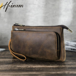 Hiram Genuine Leather Electronic Storage Bag USB Data Cable Bags Moblie Accessories Digital Gadgets Travel Organizer Pouch
