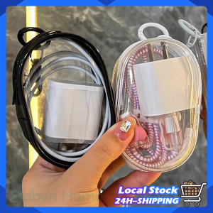 PVC Cable Storage Bag 10cm Doll Bag Mini Earphone Cable Organizer Oval Zipper Bag with Hanging Hook Travel Storage Pouch Labubu娃包