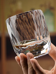FLOWER MOO | Edo Cut Pink Crystal Whiskey Rock Glass