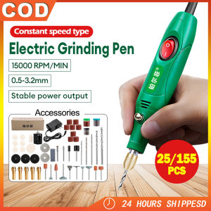 Original Carving Drill Set 25Pcs Mini Drill Power Tools 12V Electric Drill Grinder Variable Speed Rotary Engraving Pen for Jade Carving Metal Polishing and Milling Polishing with HSS Saw Blade/Felt Wheel/Twisy Drill Bit/Grinding Stone