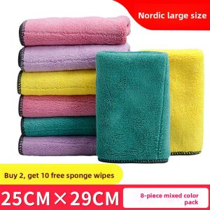 MONLEYTA | Thickened Kitchen Towel Oil Absorbent Dishcloth Non-stick Oil Easy To Clean No Fuzz No Water Spot Trace Ultrafine Fiber Material
