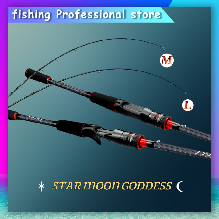 NYA】Star Moon Goddess 5-18lb 1.68M(5.5ft)/1.8M (6ft) /2.1M (7ft)/2.4M(7ft)  2 Tips【M&L】 Super cost performance All Waters fishing rod Carbon fiber  Spinning Baitcasting Rod Medium Light Fishing Rod Seawater/Freshwater Fishing  Rod