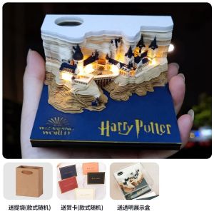 2025 New Arrival 3D Paper Carving Calendar Hand Tear Relief Palace Museum Desk Calendar Custom Cultural and Creative Harry Potter Note