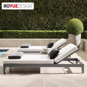 House Swimming Pool Outdoor Casual Balcony Lying Bed Beach Aluminum Alloy Waterproof and Sun Protection Garden Terrace Teak Recliner