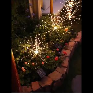 MODI Night Sensor Solar LED Firework Lights 120LED Light Waterproof String Fairy Light 2 modes Garden Home Decoration