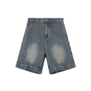 Wutong Blue Washed round Neck Denim Jacket Womens Spring 2024 Loose American Style New Arrival Casual Comfortable Coat