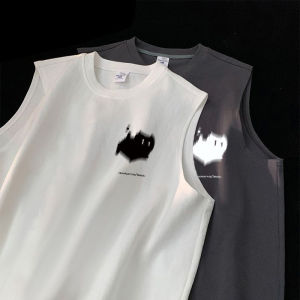 Áo Thun Cotton Mùa Hè Cho Nam Dáng Rộng Không Tay Thời Trang Thường Ngày in Họa Tiết Hoạt Hình Cotton Nguyên Chất