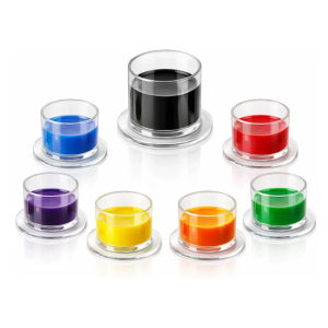 500/100pcs Disposable Tattoo Ink Cups with Base Clear Plastic Pigment Tattoo Caps Container Ink Cups for Tattoo Supplies