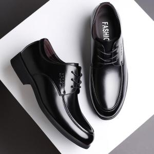 Leather Surface Soft Bottom Casual Shoes Business Formal Versatile Breathable round Toe Work Shoes for Men Interview Suitable