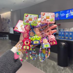 Herocross | HEROCROSS Toy Story Three Eyed Boy Strawberry Bear Buzz Lightyear Ham Pig Keychain Cartoon Phone Bead Chain Car Acg Pendant Gift