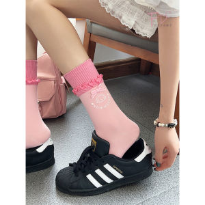 FDC Japanese Style Sweet Tube Socks Ballet Style Socks for Women Calf Socks Summer Thin Pure Cotton Ins Bunching Socks