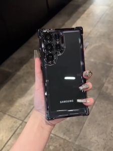 CrashStar With Lens Films Airbag Anti-fall Hard Clear Acrylic Electroplating Phone Case For Samsung Galaxy S25 Ultra S24 FE S23 S22 S21 + Note 20 A56 A55 A54 A53 A36 A35 A34 A25 A24 A17 A16 A15 A05S A05 5G Luxruy Transparent Shockproof Phone Cover