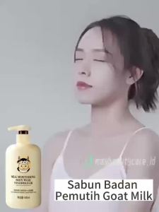 800ml Milk Sabun Pemutih Badan Shower Gel Susu Sabun Mandi Cair Body Wash Susu Kambing Pemutih Permanen Goat Milk Niacinamide Whitening Body Wash Moisturizing -💖Uiabgt