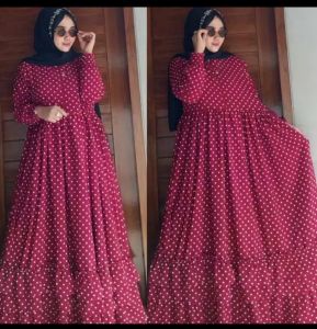 Gamis ceruty motif bunga