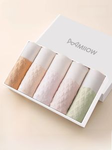 MiiOW | Quần lót cotton nguyên chất cạp cao cho nữ mùa xuân 2025 kháng khuẩn thoáng khí kiểu dáng trẻ em quần đùi tam giác không đường may
