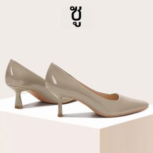 สีเทาเข้ม รองเท้าส้นสูง เรียบง่าย หัวเหลี่ยมส้นบาง ผู้หญิง รองเท้า Su Social Professional OL หลากหลาย ทันสมัย รองเท้าสํานักงาน