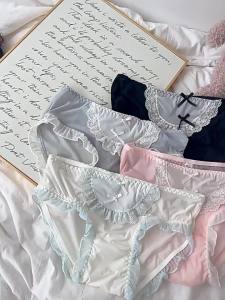 SEA AMILA ชุดชั้นในสไตล์โลลิต้าทำจากผ้าไหมไอซ์พร้อมขอบเลื่อมสำหรับความสบายและสง่างาม