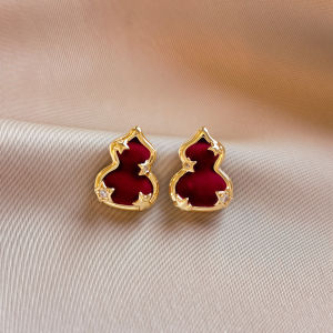 Pianist | Red Velvet Gourd Earrings S925 Silver
