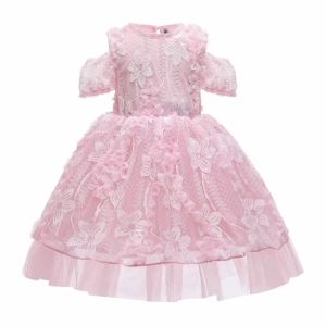 Dress Pesta Anak Perempuan Mesh Lace Flowers