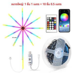 บลูทูธ 5V USB ดอกไม้ไฟ LED String ไฟ Garland APP รีโมทคอนโทรล RGBIC 5050 ซิงค์เพลงห้องนั่งเล่นงานแต่งงาน party Decor