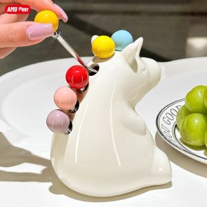 AMU·PIGGY | Cute Unicorn Design Safety Ceramic Forks