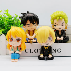 Q Phiên Bản Một Mảnh nhân vật phim hành động Luffy Sanji Zoro 9Cm hình dạng búp bê mô hình PVC đồ chơi trang trí Trẻ Em Quà Tặng