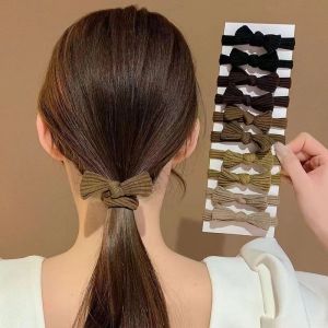 Seamless Rubber Band Womens Hair Tie New Arrival Rubber Ring High Elastic Seamless Bows Black Tie Ponytail Hair String