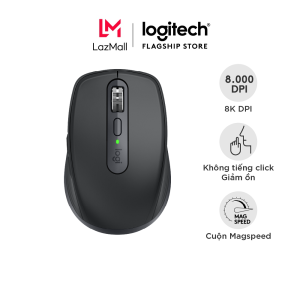 Chuột không dây Logitech MX Anywhere 3S Silent - Cuộn nhanh 8000 DPI lướt trên mọi bề mặt USB C Bluetooth Windows PC Linux Chrome Mac