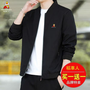 แจ็คเก็ตเบสบอลชายหนาป้องกันลม ทรงหลวม ปกโปโล ซิป ผ้าฝ้ายโพลีเอสเตอร์ ฤดูใบไม้ผลิและฤดูใบไม้ร่วง