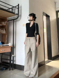 XIANGBAIWEI | American Style Fitted Waist Shaping T-Shirt Black