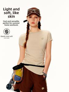 PSO Brand | Solid Color Stretch Knit T-Shirt Waist Shaping Asymmetric