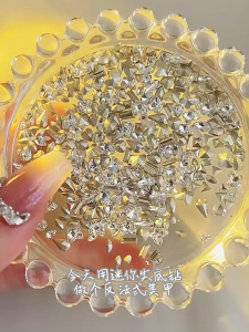 Nail Art Mini super flash special-shaped white round diamond steel bead combination jewelry flat bottom美甲饰品迷你异形白钻钢珠饰品平底钻