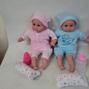 Búp Bê Thân Gòn Mắt Chớp Anmiya 30 cm 12 inch (gồm búp bê + áo + bình sữa + gôi)