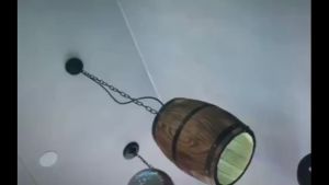 Wood Wine Barrel Pendant Light Vintage American Industrial Style Wrought Iron Pendant Lamp Restaurant Bar Home Atmospher Light