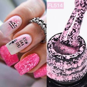 7ml Snowflake Gel Nail Polish UV LED Semi Permanent Milky White Pink Glitter Snow Sequins Gel Nails Art Design Varnish Manicure