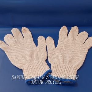 (12 Pasang) Sarung tangan 5 Benang Putih UNTUK Proyek