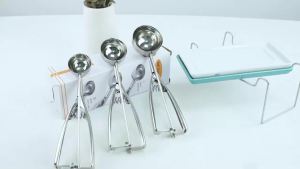 Bộ 3 Muỗng Múc Kem Inox Đa Năng Cho Kem Ý Sorbet Sữa Chua Đông Lạnh Thân Thiện Với Môi Trường Phụ Kiện Nhà Bếp