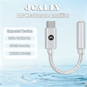 2026 Upgrade JCALLY JM12 USB C to 3.5mm DAC Audio Adapter HiFi Headphone Amplifier 32Bit 384kHz DSD128 Digital Decoder Cable